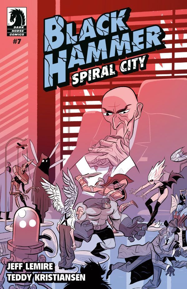 Variant cover of Black Hammer: Spiral City issue #7, illustrated by Jan Solheim