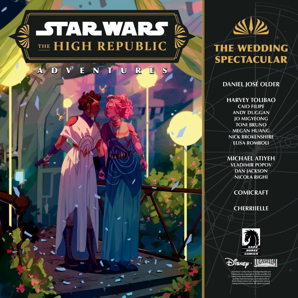  Star Wars: The High Republic Adventures Phase III--The Wedding Spectacular graphic, featuring contributors' names