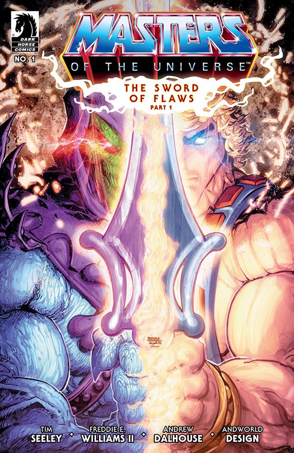 Base cover for He-Man and the Masters of the Universe #1: The Sword of Flaws Part 1, illustrated by Freddie E. Williams II