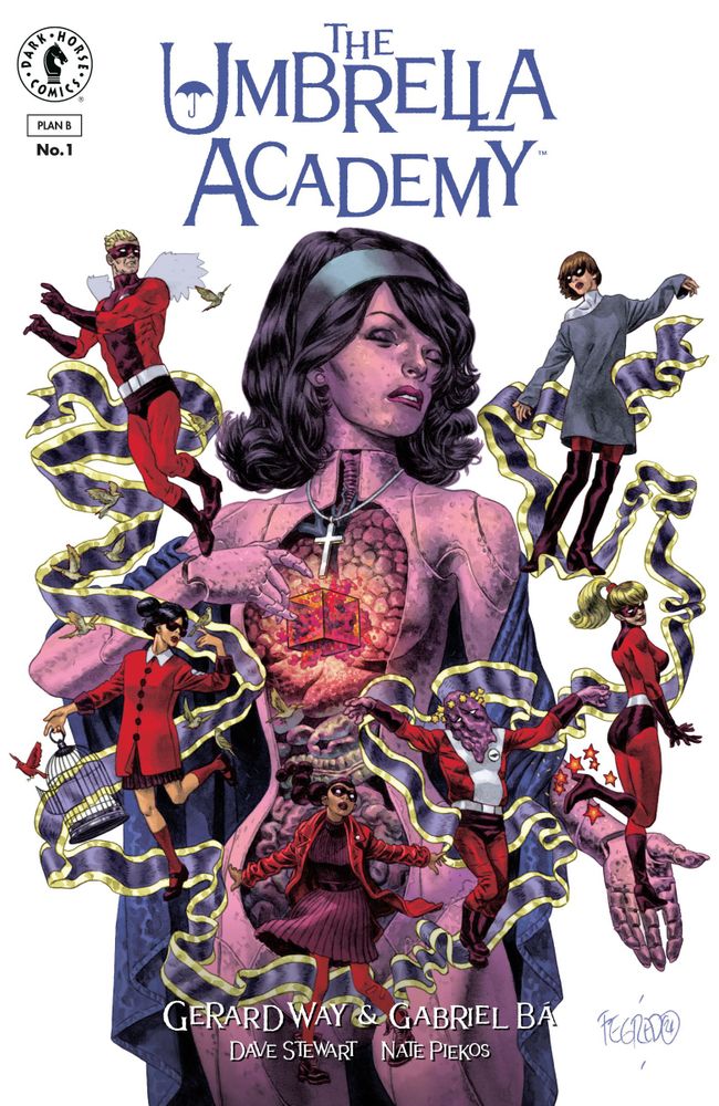 Variant cover of The Umbrella Academy: Plan B issue #1, illustrated by Duncan Fegredo