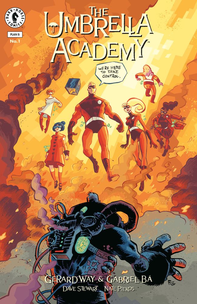 Variant cover of The Umbrella Academy: Plan B issue #1, illustrated by Fabio Moon