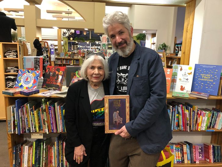 Margie Kraft Kindt and Matt Kindt, mother and son, pose at Left Bank Books with their new graphic novel, Gilt Frame
