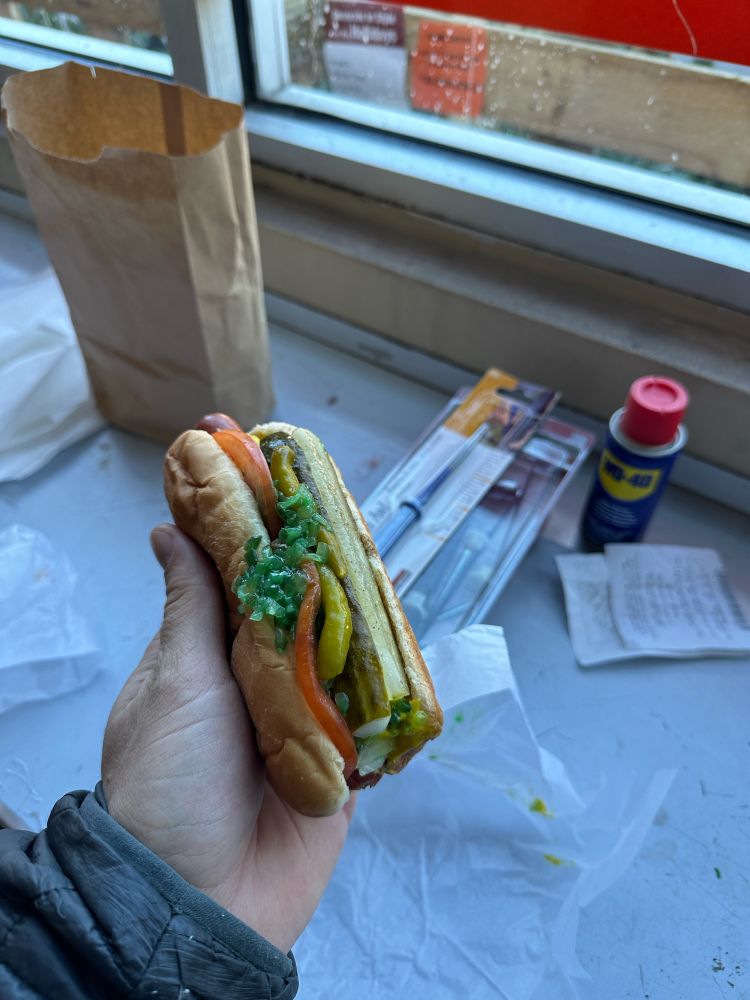 A hot dog purchased at Home Depot