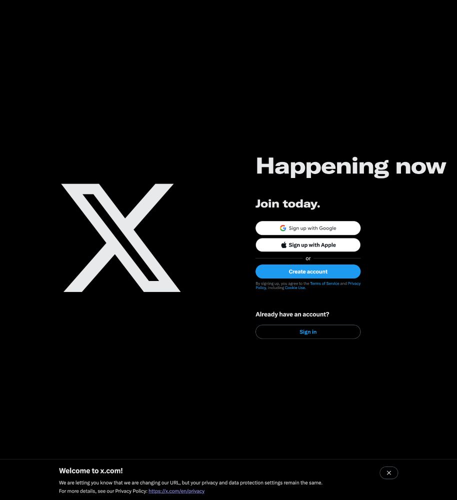 Logged out view of Twitter