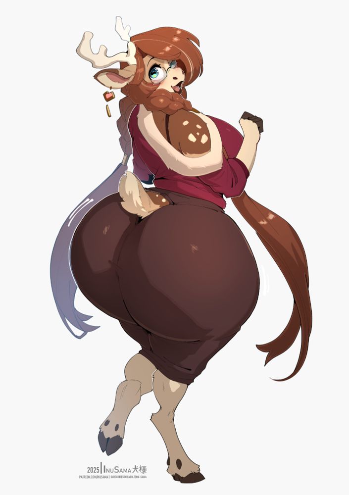 A female caribou with a ginormous ass. And I mean a real wobble wagon, forget shelf ass this bitch got a whole cabinet back there.