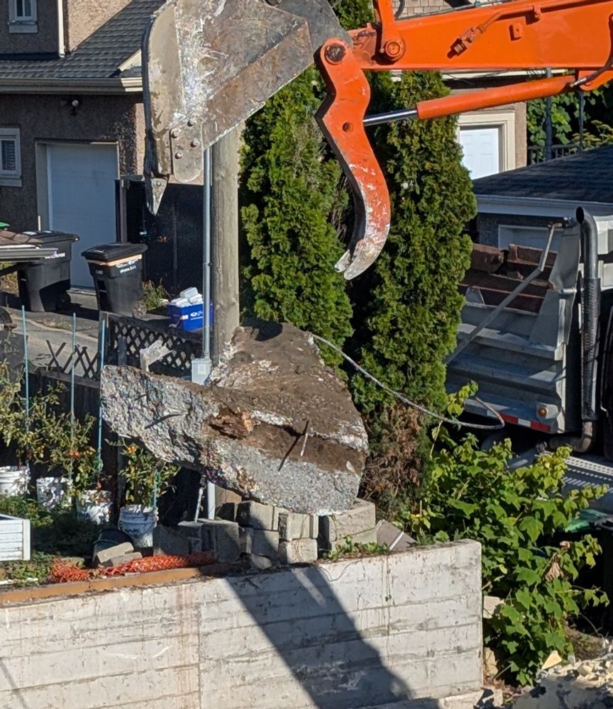Dropping concrete foundation 