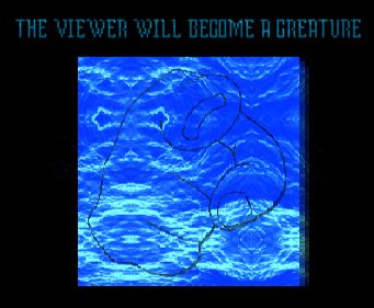 A hand is pointing at the viewer with text above reading "The viewer will become a creature" done in the style of the deltarune prophecy seen in chapter 4