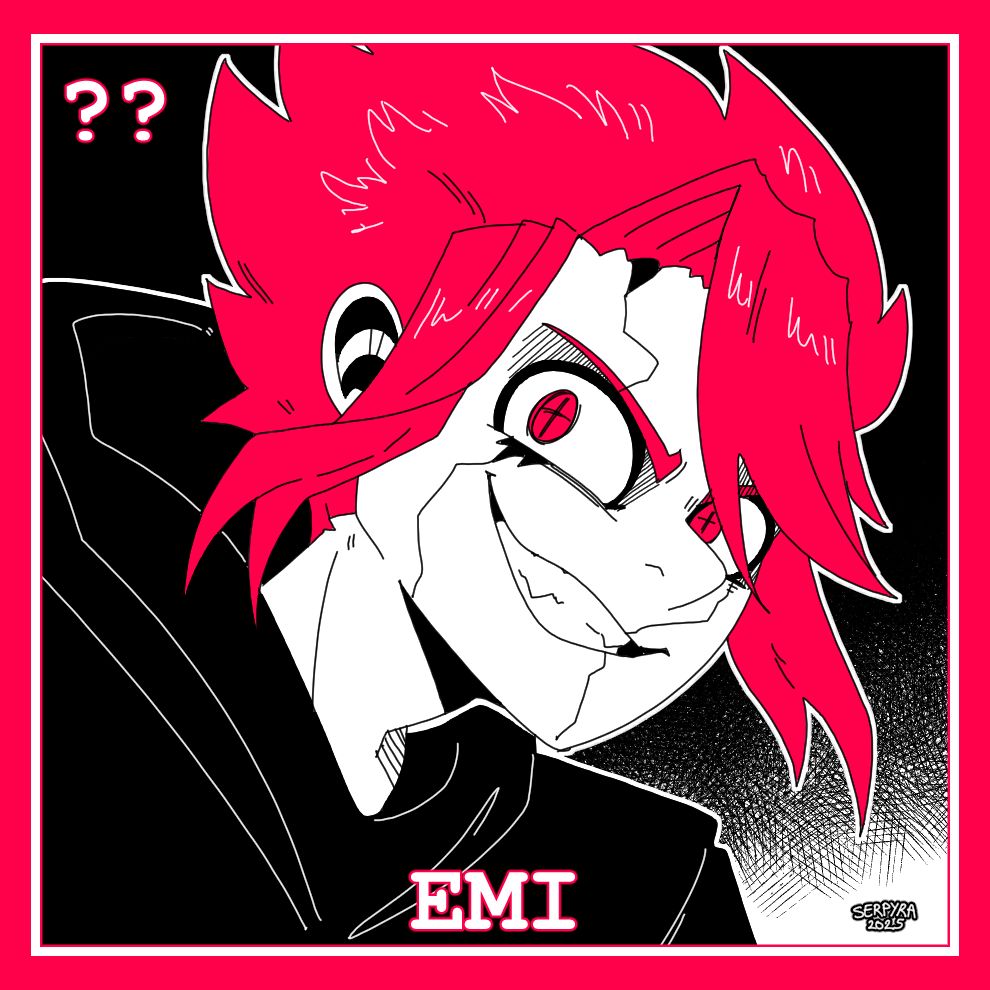 My OC Emi, smiling evilly at the camera