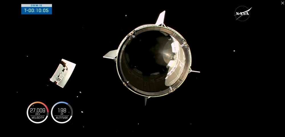 Separación de la segunda etapa del cohete lanzador