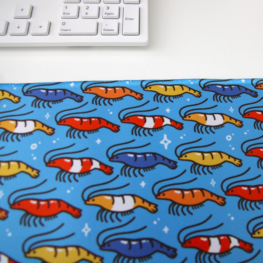 Shrimp patterned desk mat