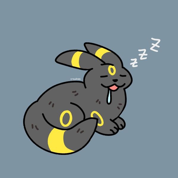 sleepy umbreon drooling a little