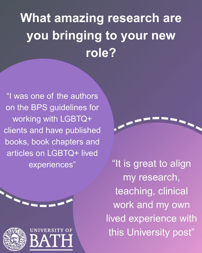 'What amazing research are you bringing to your new role?' Catherine: 'I was one of the authors on the BPS guidelines for working with LGBTQ+ clients and have published books, book chapters and articles on LGBTQ+ lived experiences.'