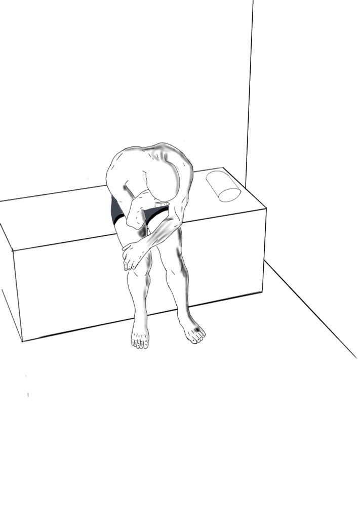 Drawing of depressed men. 