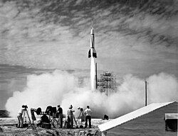 US launch of a captured V-2 rocket launched from White Sands in 1946: there was continuity between WWII German and Cold War American rocket programs, via Operation Paperclip 
