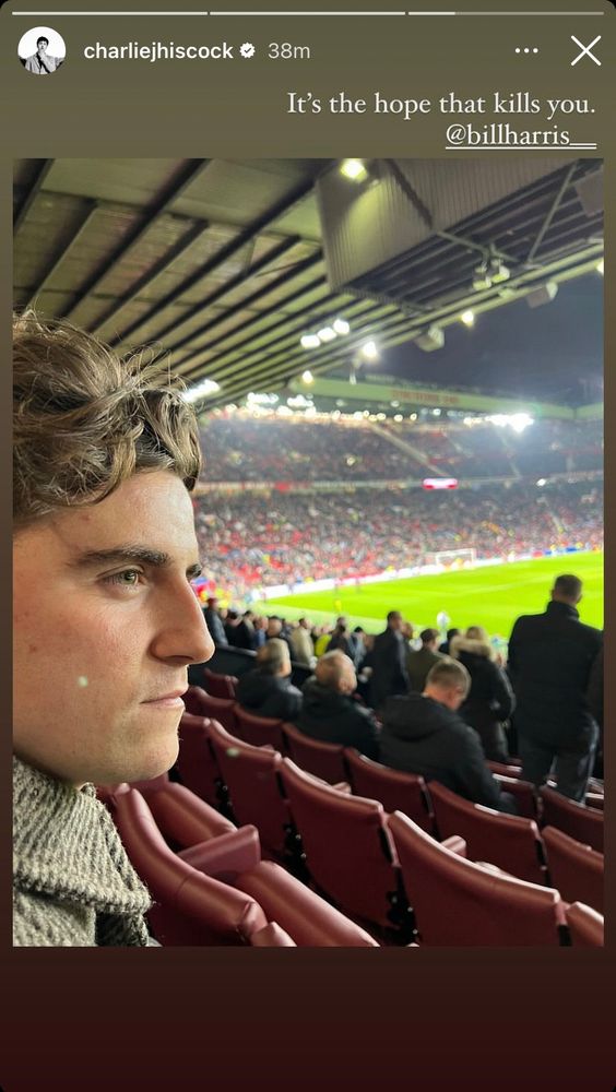 Billy Harris at à Manchester United match, pic taken by Charlie Hiscock