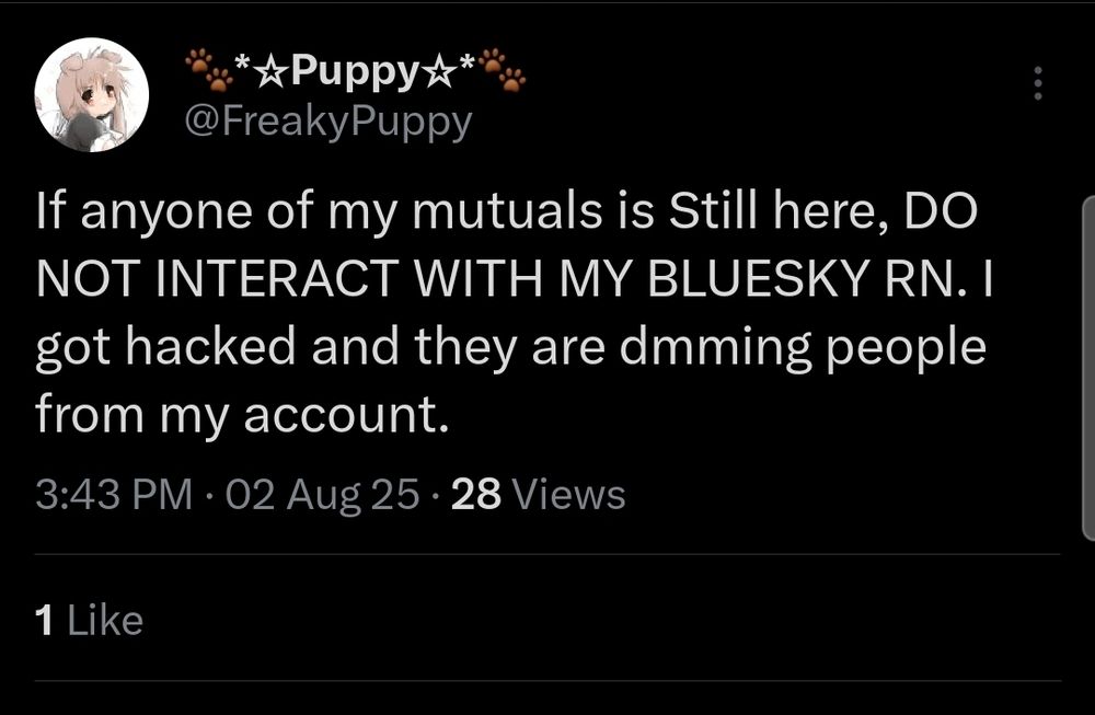 Puppy's recent twitter post