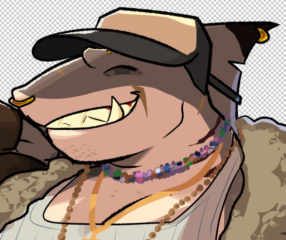 closeup of tyreese the shark smiling