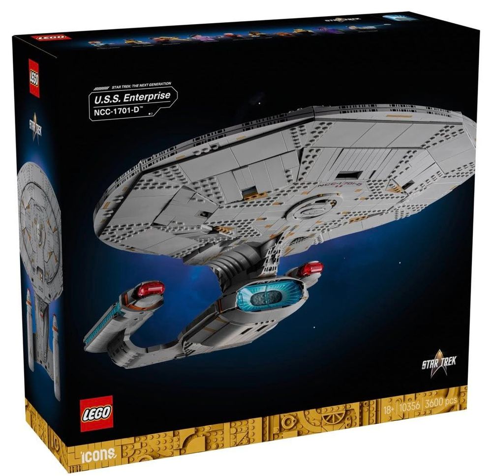 #LEGO STAR TREK Set 10356 U.S.S. Enterprise NCC-1701-D™ & (Gift with purchase) Star Trek: Type-15 Shuttlepod™ set 40768. Price: $399.99 USD / €379.99 / £349.99 / $599.99 AU. 3,600pcs. Release Date November 28th. (GWP available Nov 28–Dec 1 while supplies last) #StarTrek
https://www.lego.com/en-ca/product/star-trek-u-s-s-enterprise-ncc-1701-d-10356