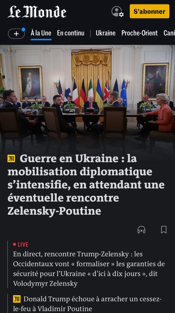 The top stories from Le Monde, all of which are about the Ukraine summit.