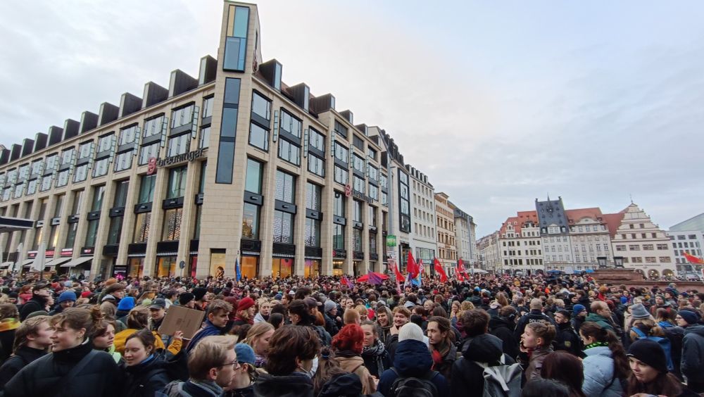 Proteste vor dem Leipziger CDU Büro 
