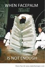 A person breaks cinder blocks with their head.