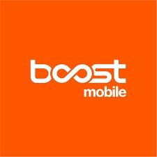 Boost mobile on an orange background 