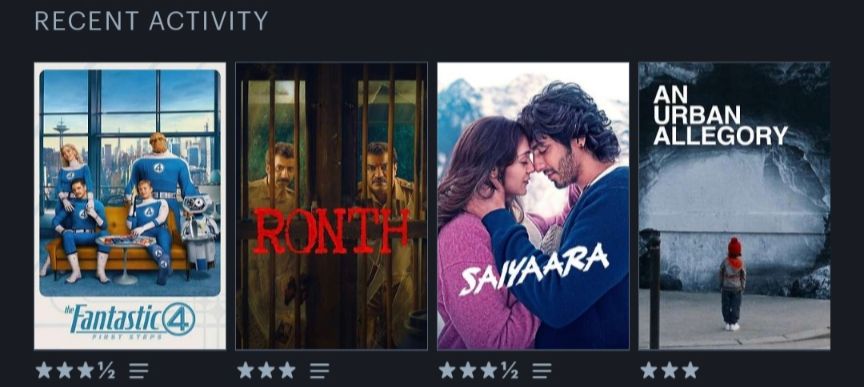 Letterboxd Friday last four watched screenshot 
