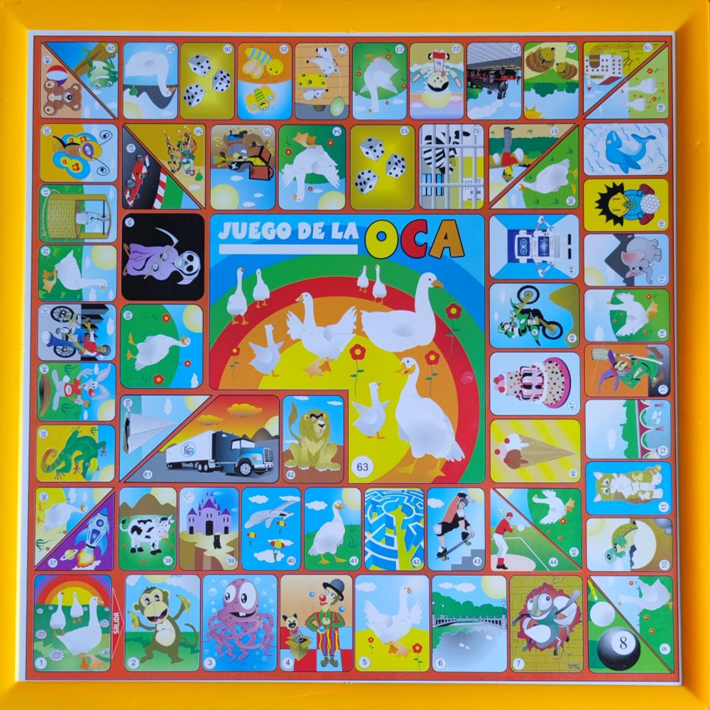 Un taulell del joc de l'oca amb estètica relativament moderna.