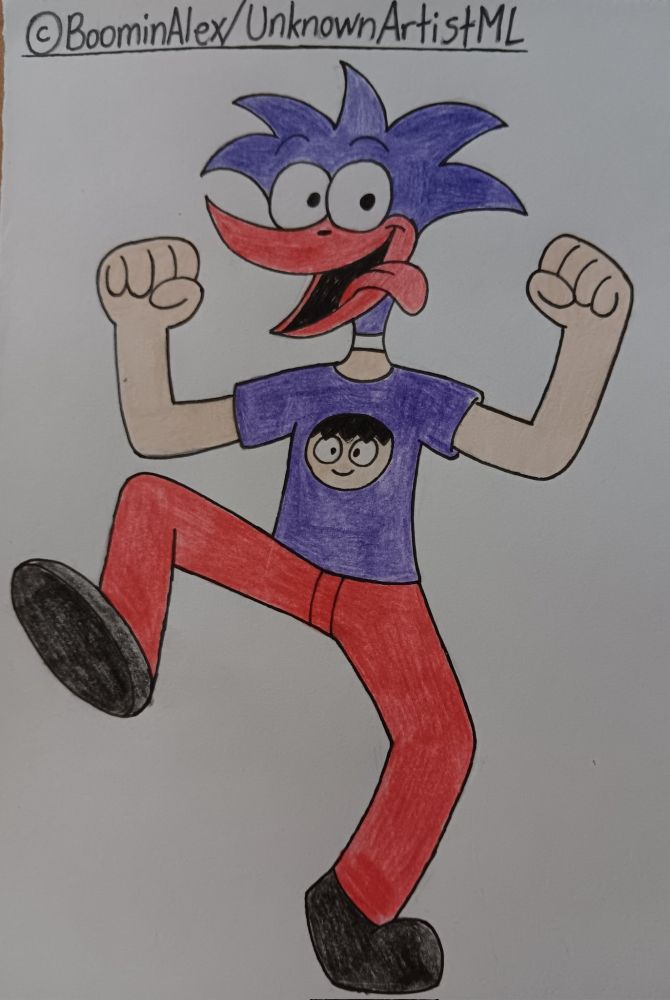 Boomer the Bird Man.
His head is swapped to a bird based on a logo on his shirt.

OC by BoominAlex.