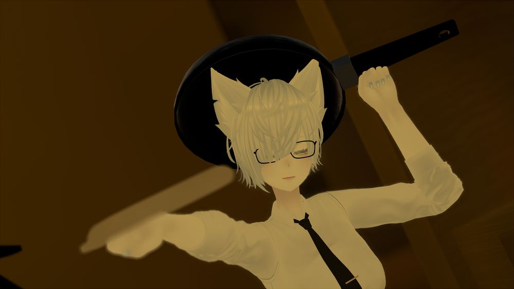 VRChat Relativity Express : CyberTronic tried to smack someone with a frying pan
