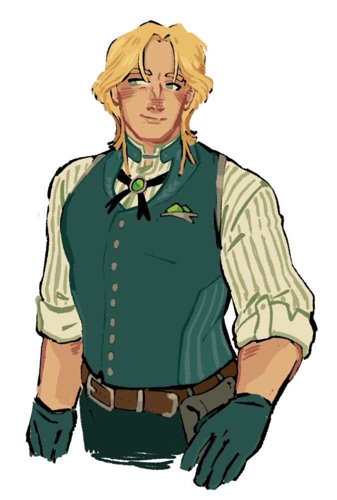 A drawing of my OC Darwyn! He's a cleric with a kind heart and a bright smile. Don't worry about that sadness behind his eyes.