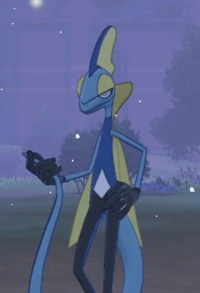 a blue and yellow lizard with a diamond on its chest is standing in a field