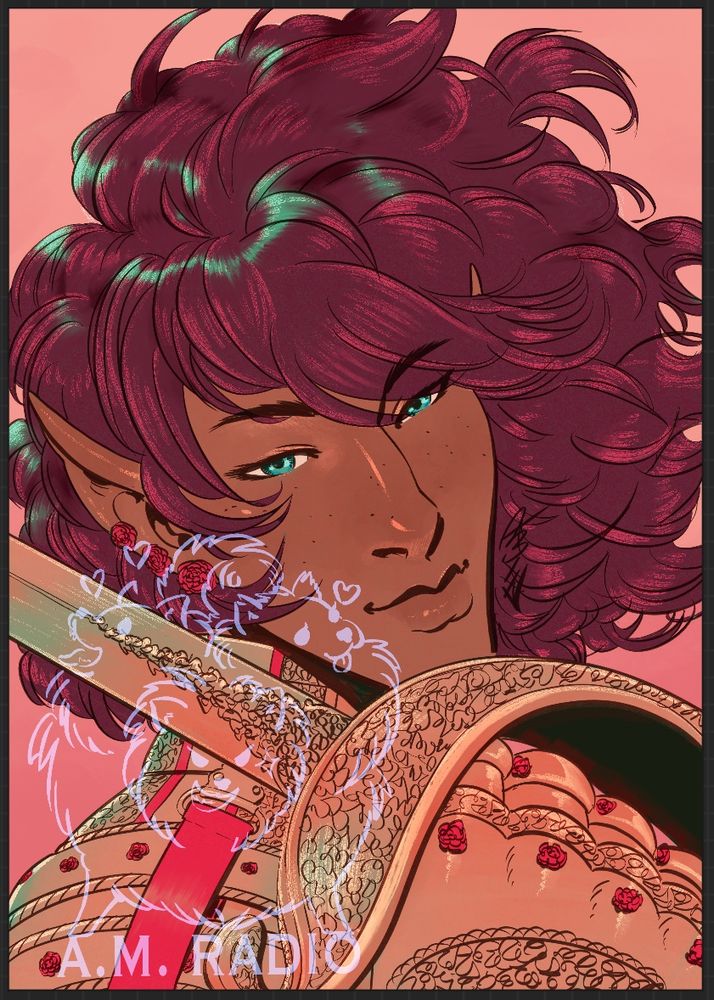 Jjj shmidt’s PLD half sun elf as rendered by AM Radio in procreate.