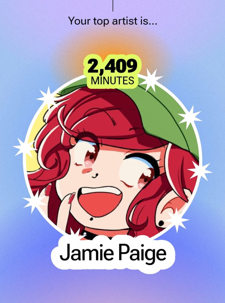 time spent listening to Jamie Paige in 2025: 2,409 minutes