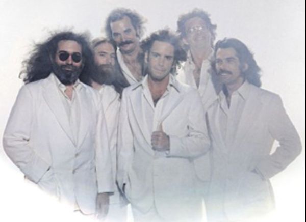 Album cover from the Grateful Dead 'Go to Heaven' with everyone looking real smooth dressed all in white