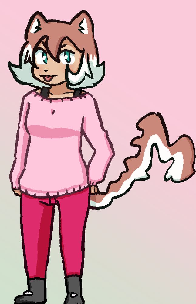 Moxie wearing Mochi's Clothes