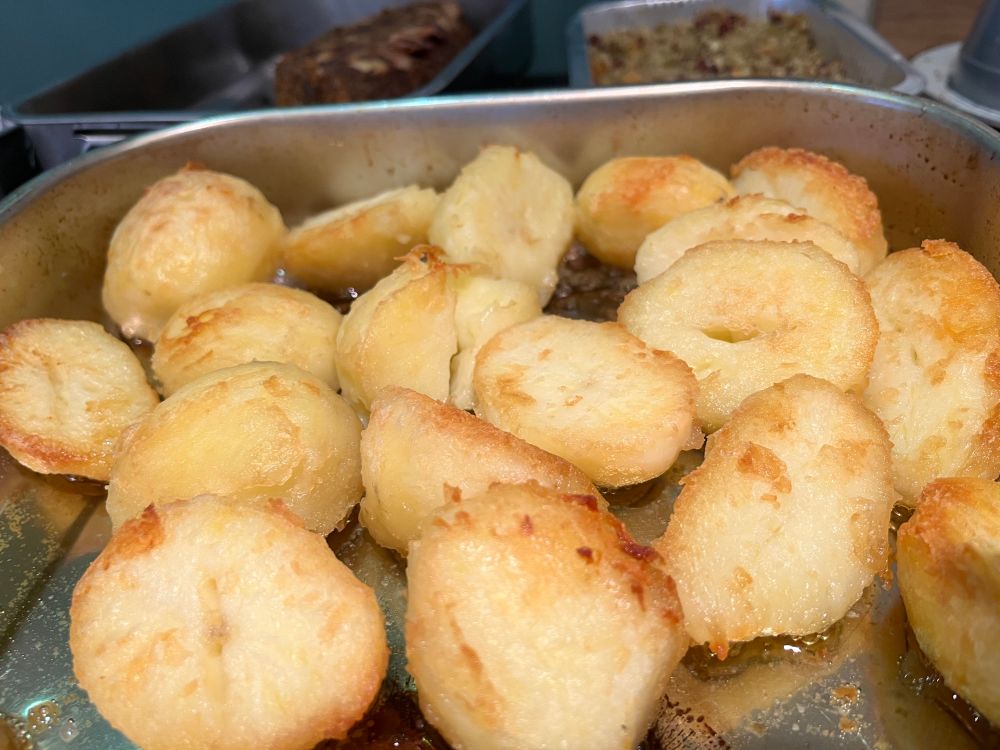 Really crispy, hot, golden, roast potatoes. 