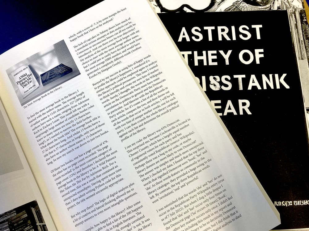 A picture of the publication Artist's Book Yearbook 2024-2025 with detail of an essay by Robert Good examining titles, form and colour as the first virtual Summer Librarian at Street Road’s gallery and Little Free Library in Cochranville, USA.