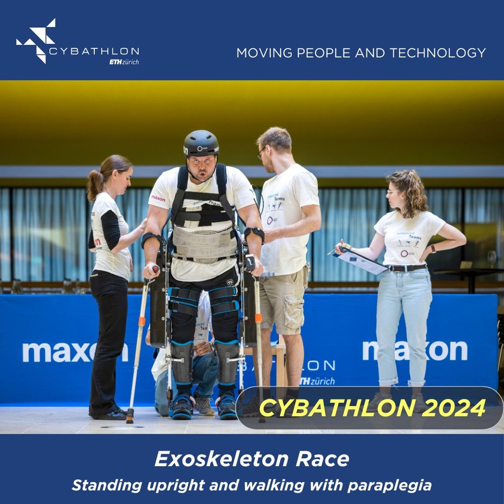 How can people with spinal cord injury move and interact at eye level using exoskeletons? Exoskeletons have been developed since the 1960s. At the CYBATHLON 2024 in October, teams will demonstrate how people with paraplegia use this technology to solve tasks of daily life. Join us on the Road to 2024 - register your team now! We have limited slots to start the race. The last day to register your team is 31 March 2024, so hurry!