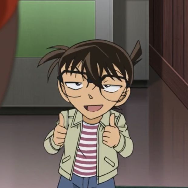 Edogawa Conan giving a thumbs up.