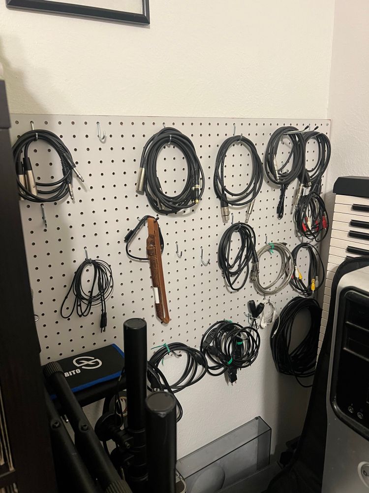 A wall of obsolete cables