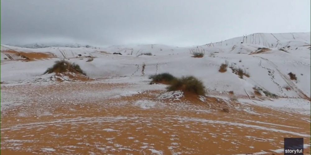 For the second time in two years, a blanket of snow covered parts of the Sahara Desert in northern Africa, creating a rare and unexpected sight.