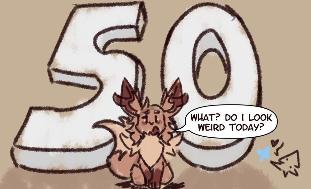 A big 50 on a weird angle behind Kiri while she says:
"What? Do I look weird today?"
