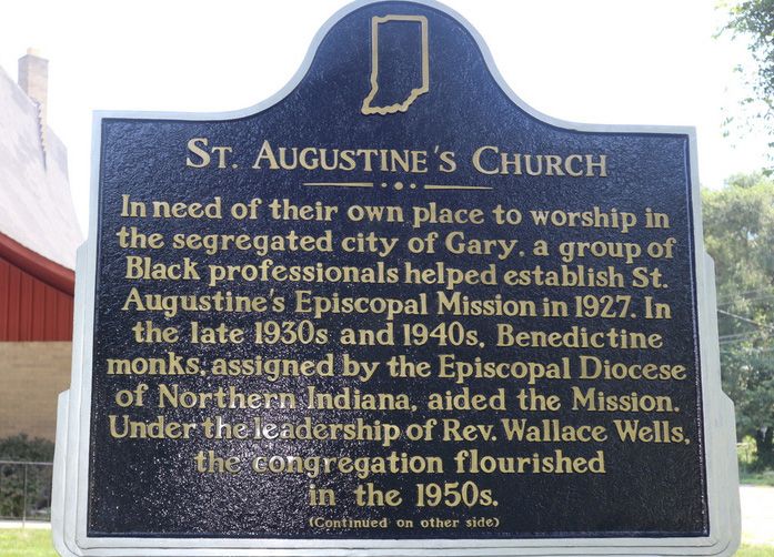 historical marker at St. Augustine's Episcopal Church in Gary, Indiana