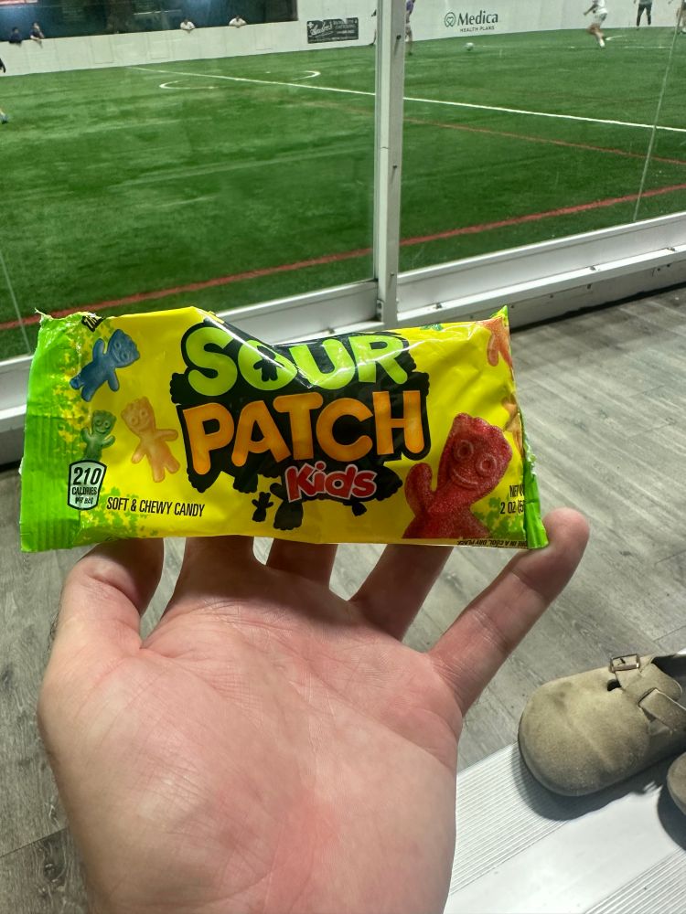 Picture of sour patch kids in my hand