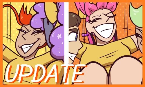 A teaser image of Ita and Hollyhock landing in the arms of their fellow cheerleaders.