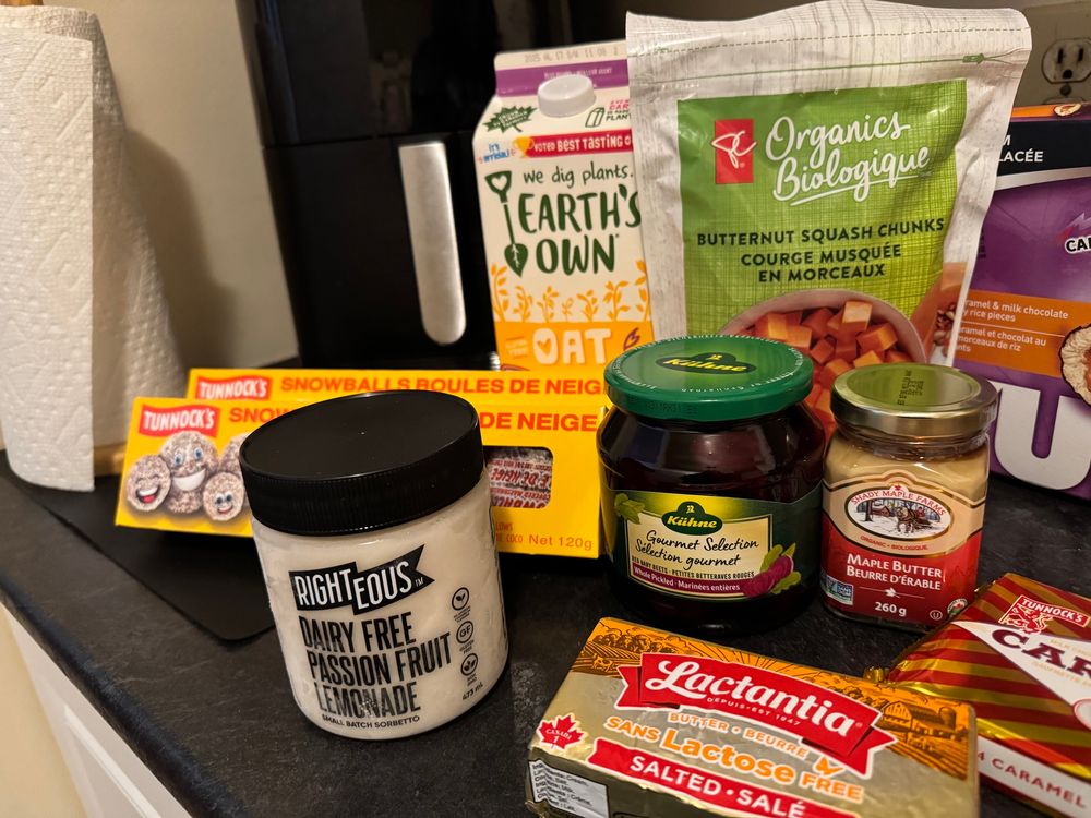 Tunnocks, Righteous, Kuhne, Maple Butter from Quebec , Sprague soup, Earths Own