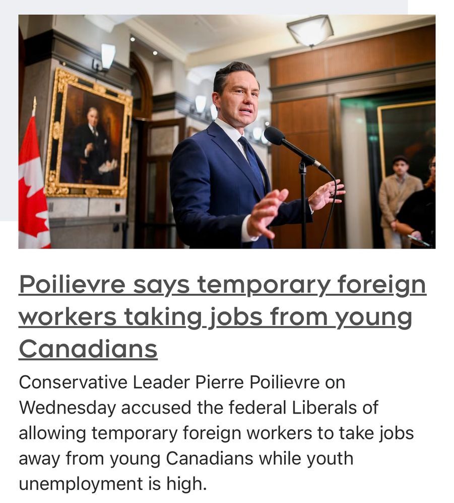 Poilievre says temporary foreign workers taking jobs from young Canadians