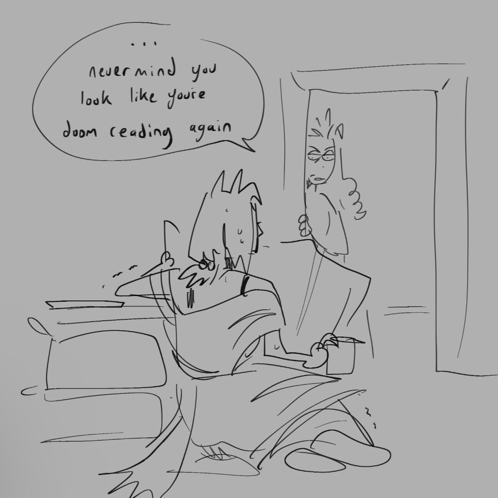 Ham is trembling at either the newspaper or at the sight of her own daughter.