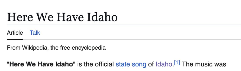 Here We Have Idaho

From Wikipedia, the free encyclopedia

"Here We Have Idaho" is the official state song of Idaho. The music was